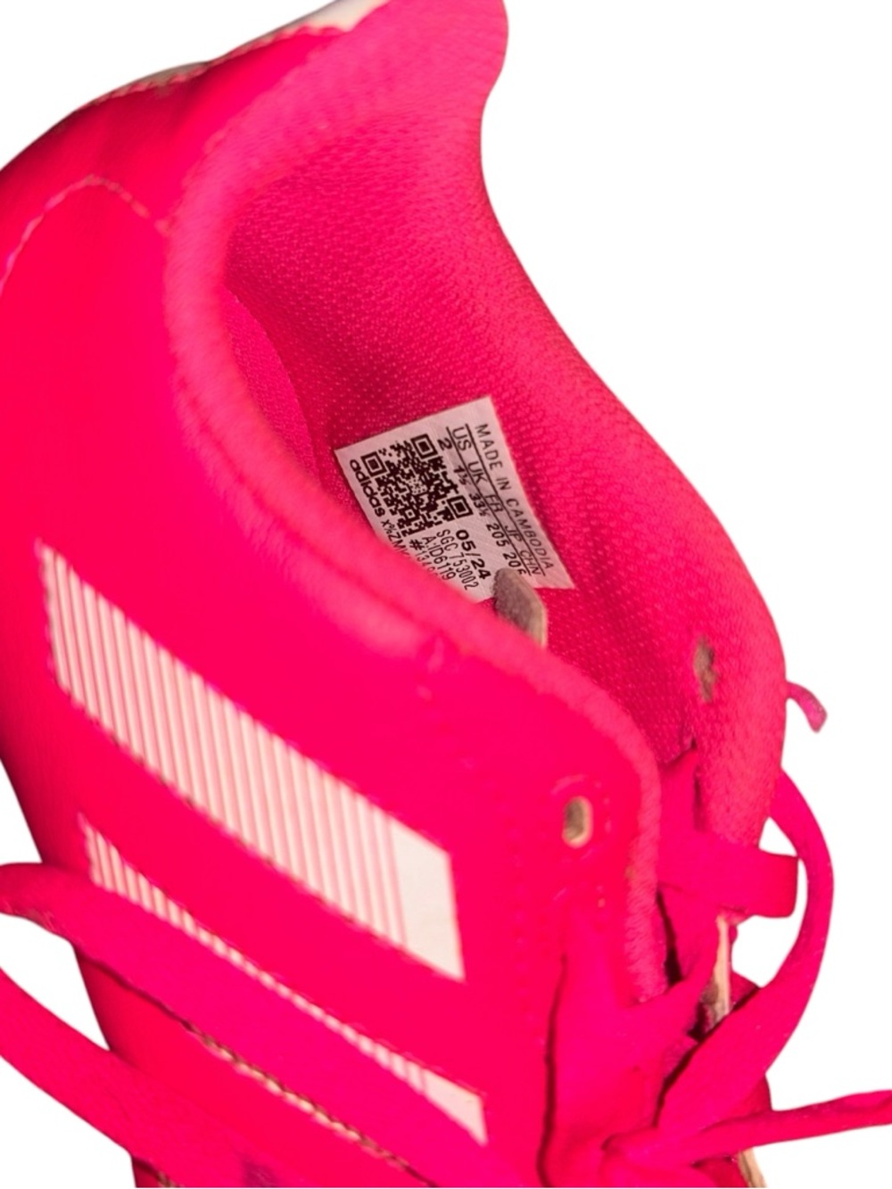 ADIDAS girls hot pink & white Goletto VIII outdoor soccer Cleats shoes 2Y - Picture 5 of 5